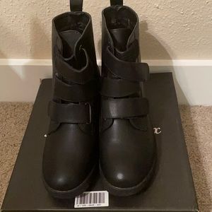Mark & Maddux Black Velcro Combat/Moto Booties - 7.5 (8)